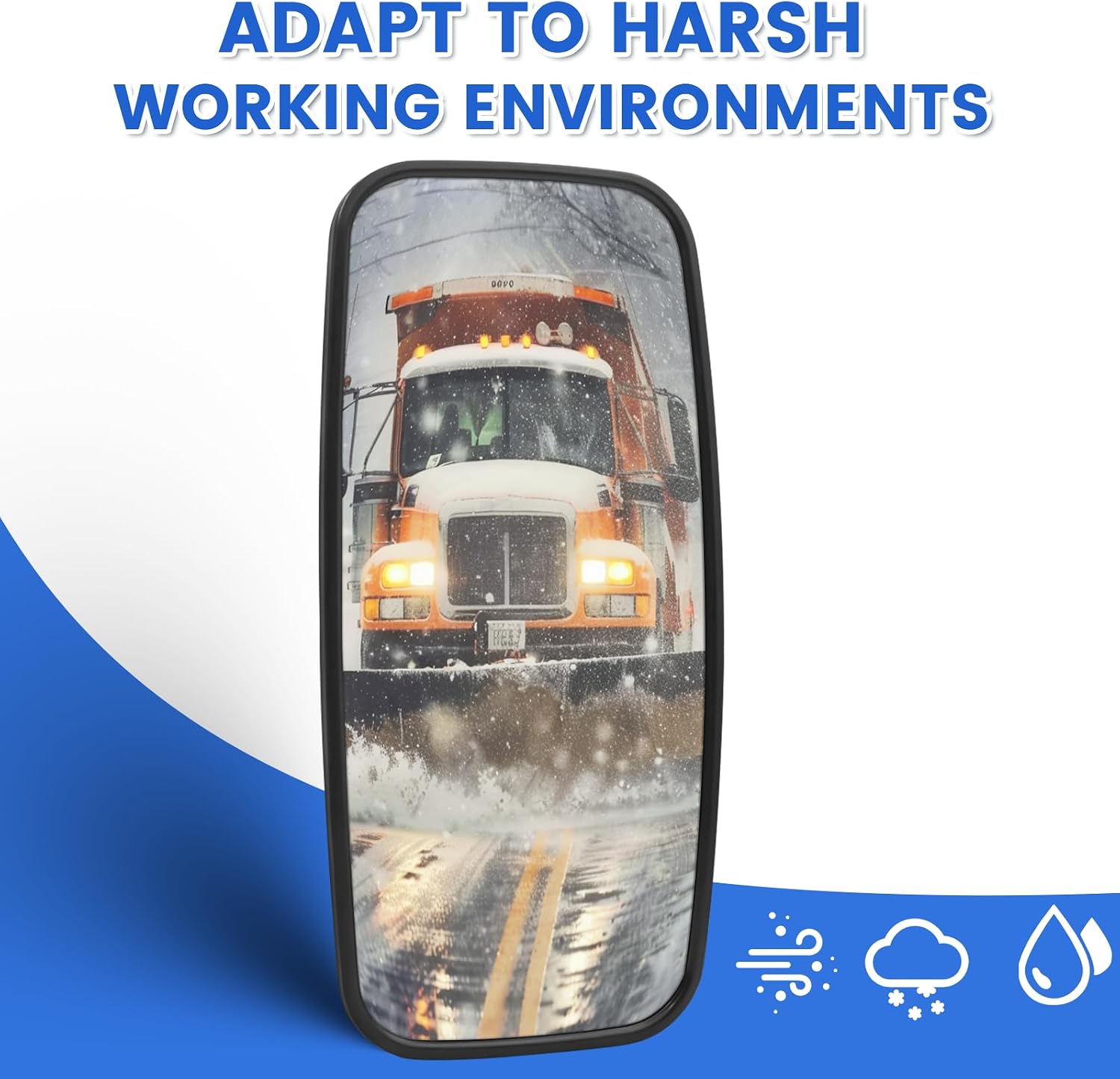 1Pcs Truck Side Mirrors Adjustable Wide Angle Tractor Mirrors Convex Rearview Reversing Blind Spot Reduction for Forklift Excavator, Trailer, RV (1, 17.3 * 8 inches)