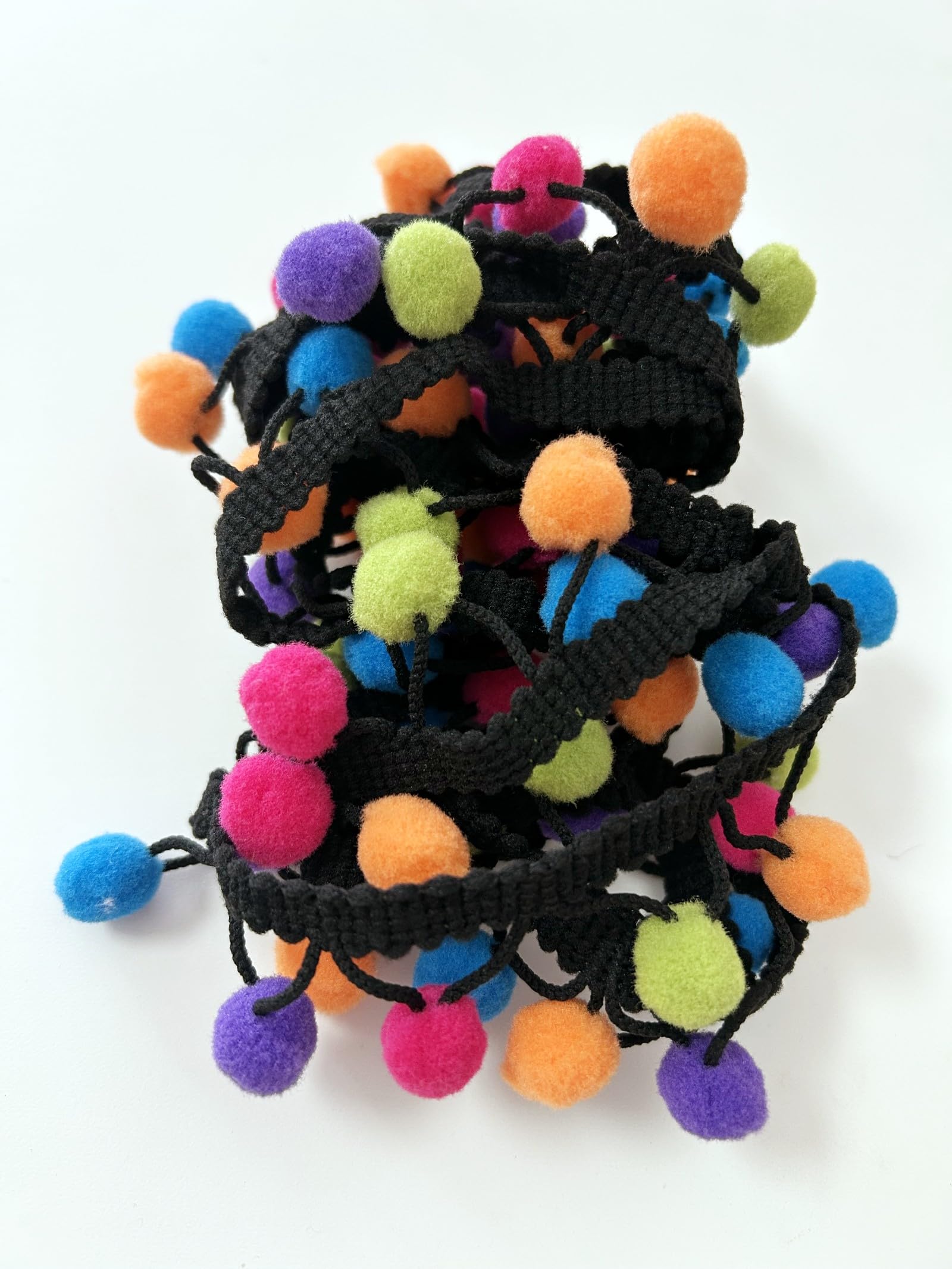 5 Yards 18mm Decorative Pom Pom Ball Fringe Trim Ribbon Party Decor Clothes Costume DIY Crafts Sewing