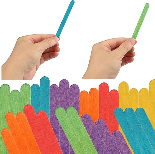Miniatura 3 de 2400 palitos de paletas de colores, 4.5 pulgadas, palos de madera de color arcoíris, palitos de paleta para manualidades, suministros de arte,