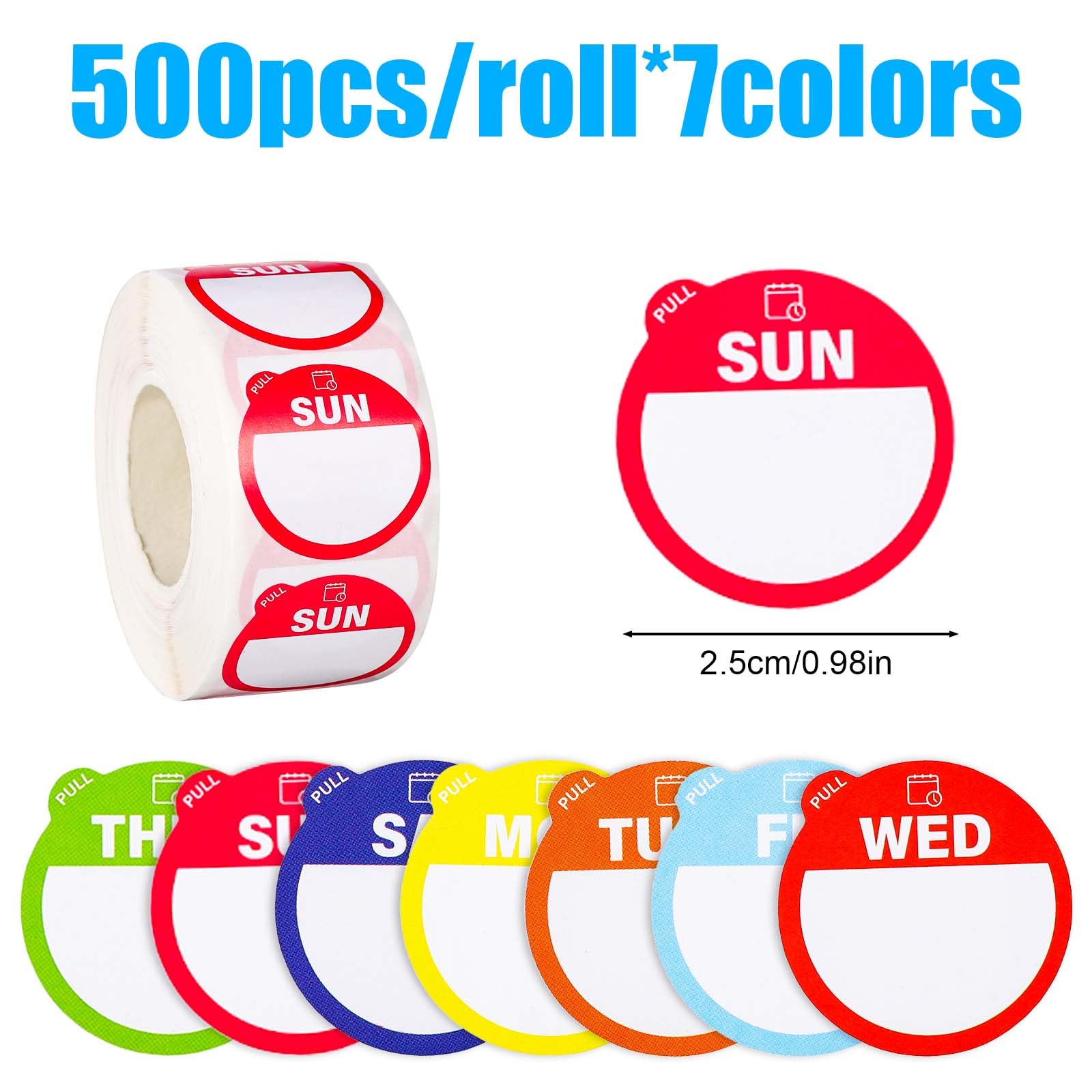 3500pcs Removable Days Of The Week Stickers - Waterproof Food Label Tags For Kitchen Organization