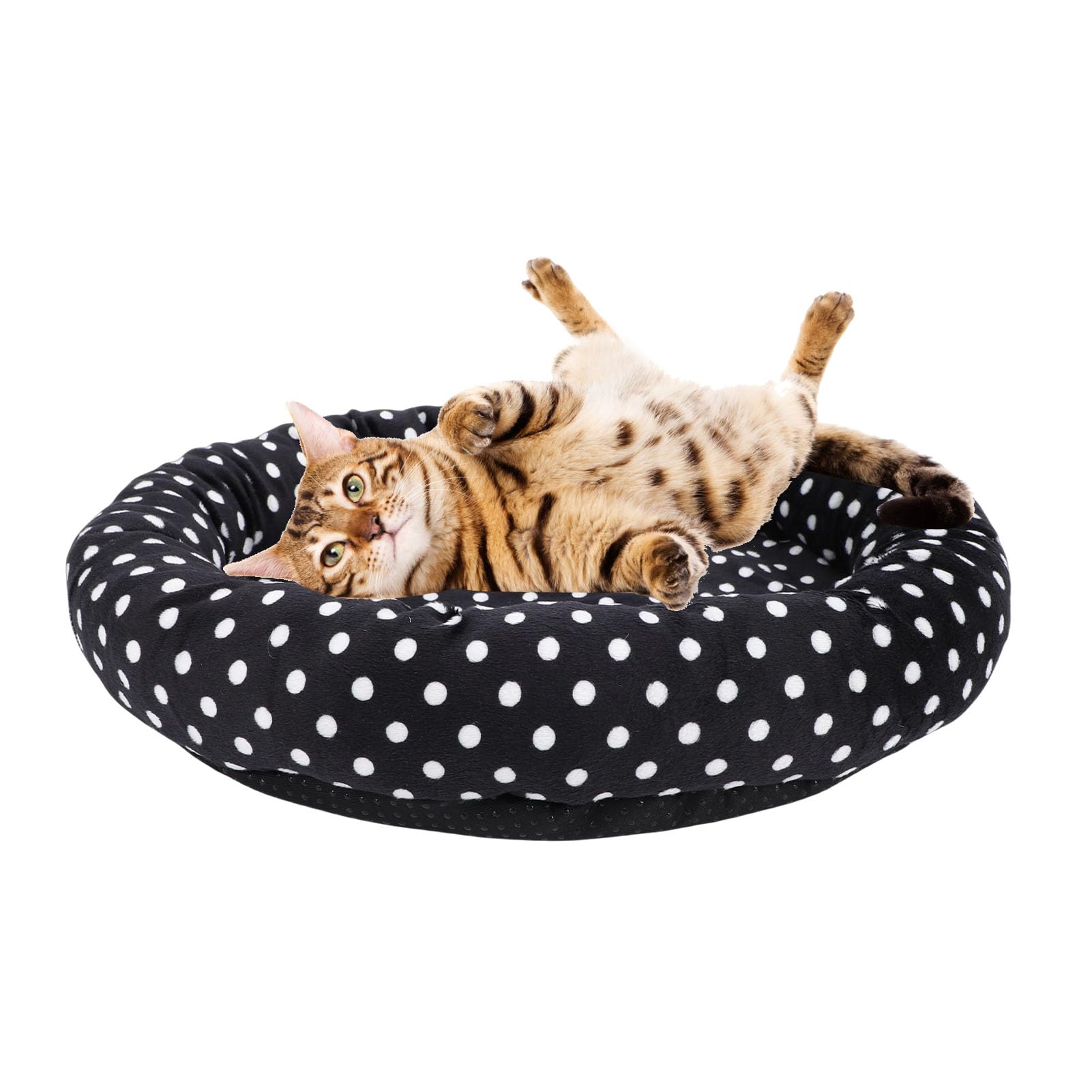 FILFEEL Tappetino Riscaldato USB per Cani e Gatti di Piccola Taglia - Tappetino Riscaldante Elettrico a 3 Temperature con Copertura in Flanella Lavabile Staccabile, Base Antiscivolo, Misura Rotonda