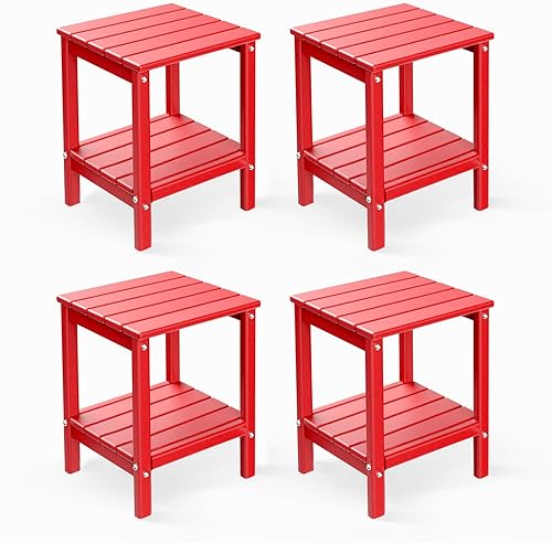 Miniatura 12 de GREENVINES Adirondack - Mesa lateral para exteriores, 14 x 13 pulgadas, plástico HDPE, para todo tipo de clima, ártico, mesas auxiliares exteriores