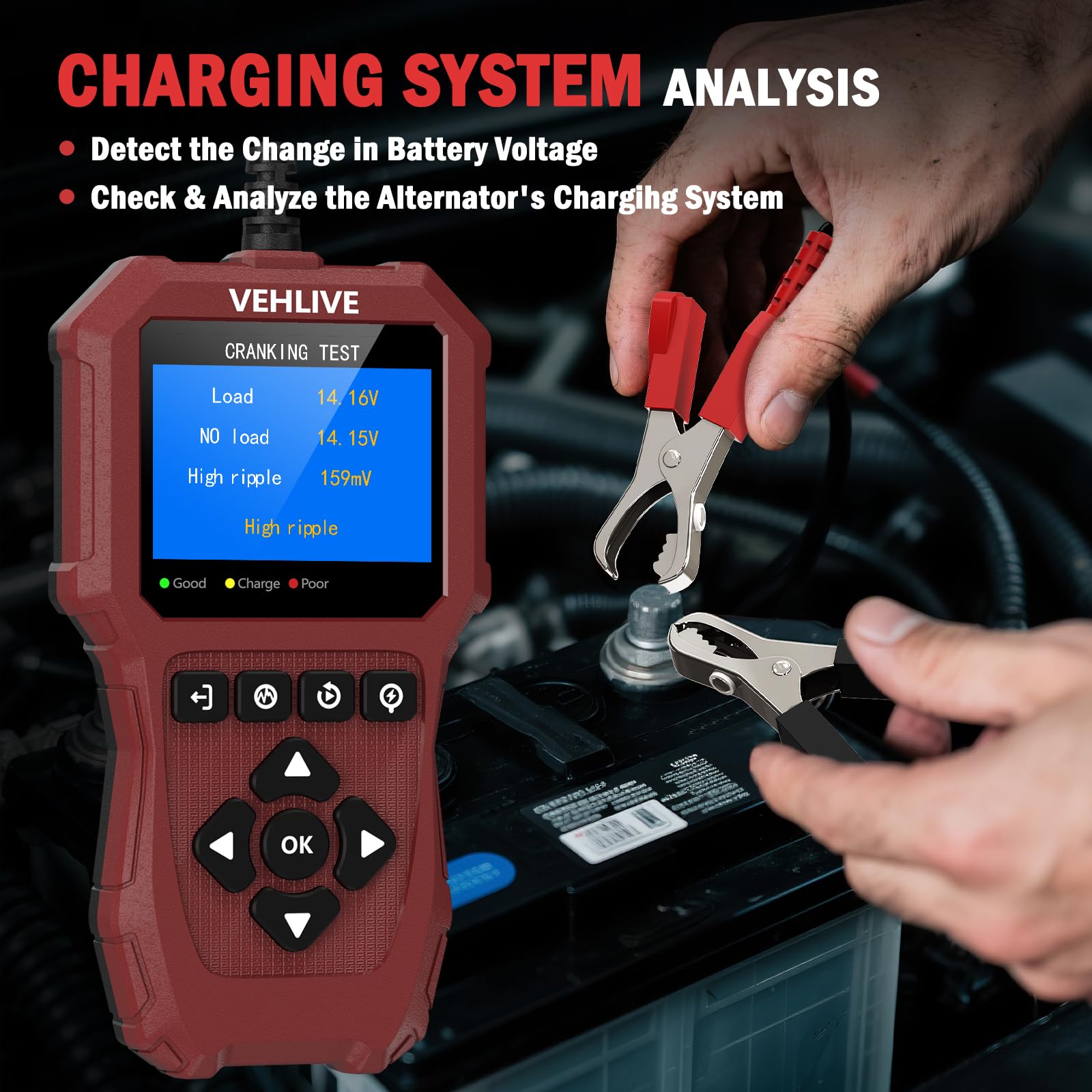 Pro-User IBT1 Tester Batteria 6V 12V 24V Con Bluetooth – Analisi Smart Via App, Custodia IP65