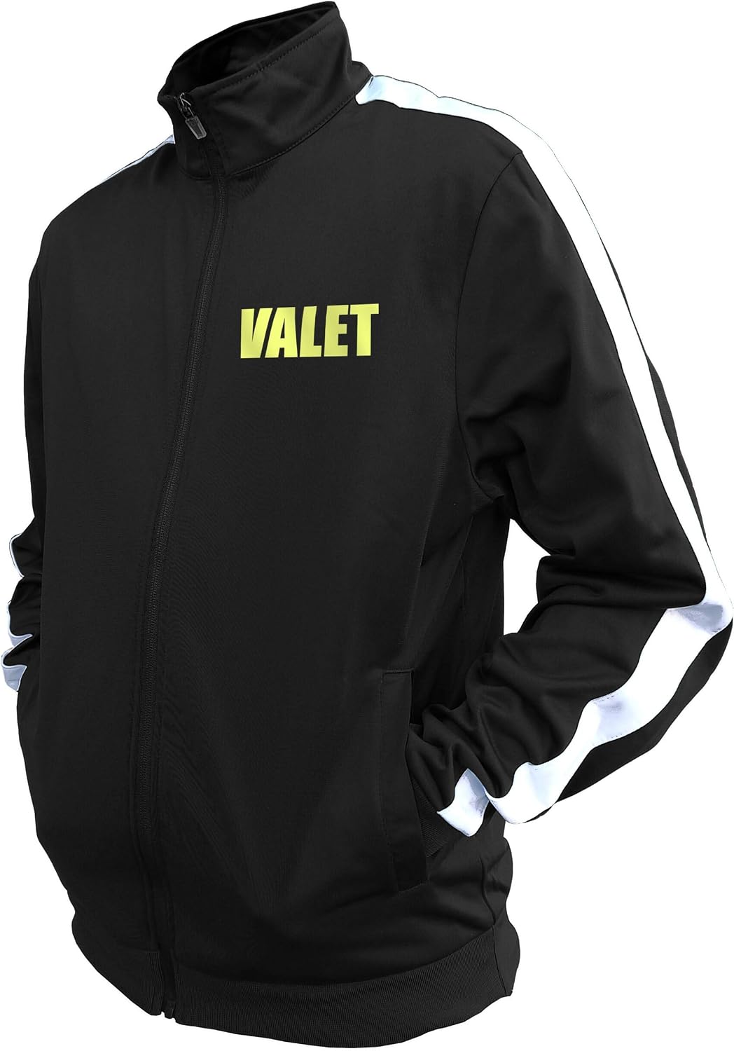 VALET STAFF Track Jacket with Reflective decorations front and back