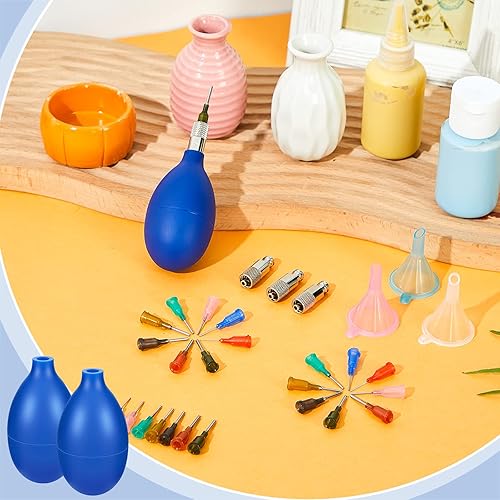 Miniatura 7 de Frienda 3 juegos de botellas de remolque antideslizantes para cerámica, esmalte de cerámica, aplicador de punta de precisión, botella de pegamento,