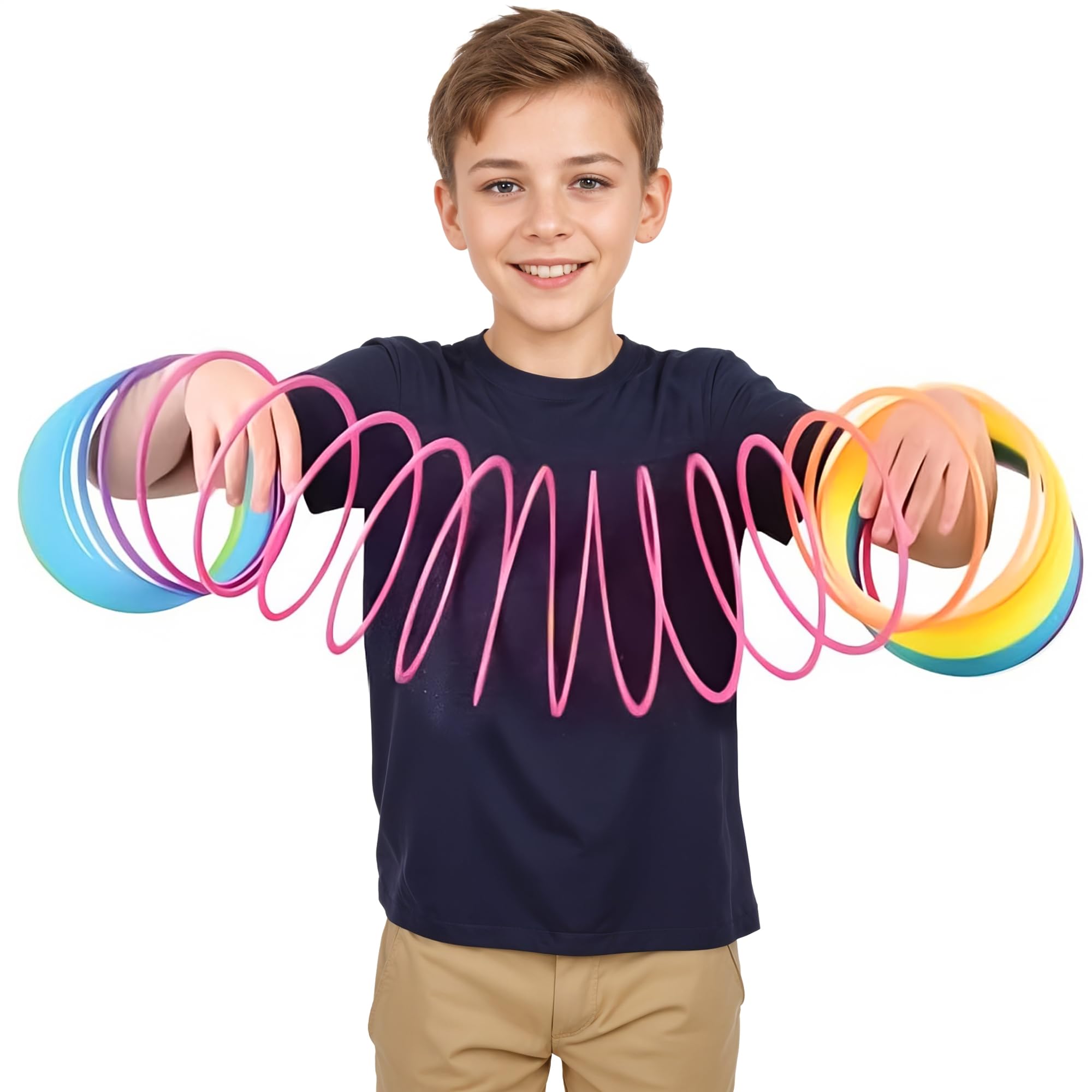 Sponsored Ad - Liberty Imports 6" Jumbo Rainbow Coil Spring - Giant Classic Novelty Toy, Big Fun Large Magic Walking Magic Spring for Fidget and Stress Relief - Great Gift for Kids, Adults (Round)