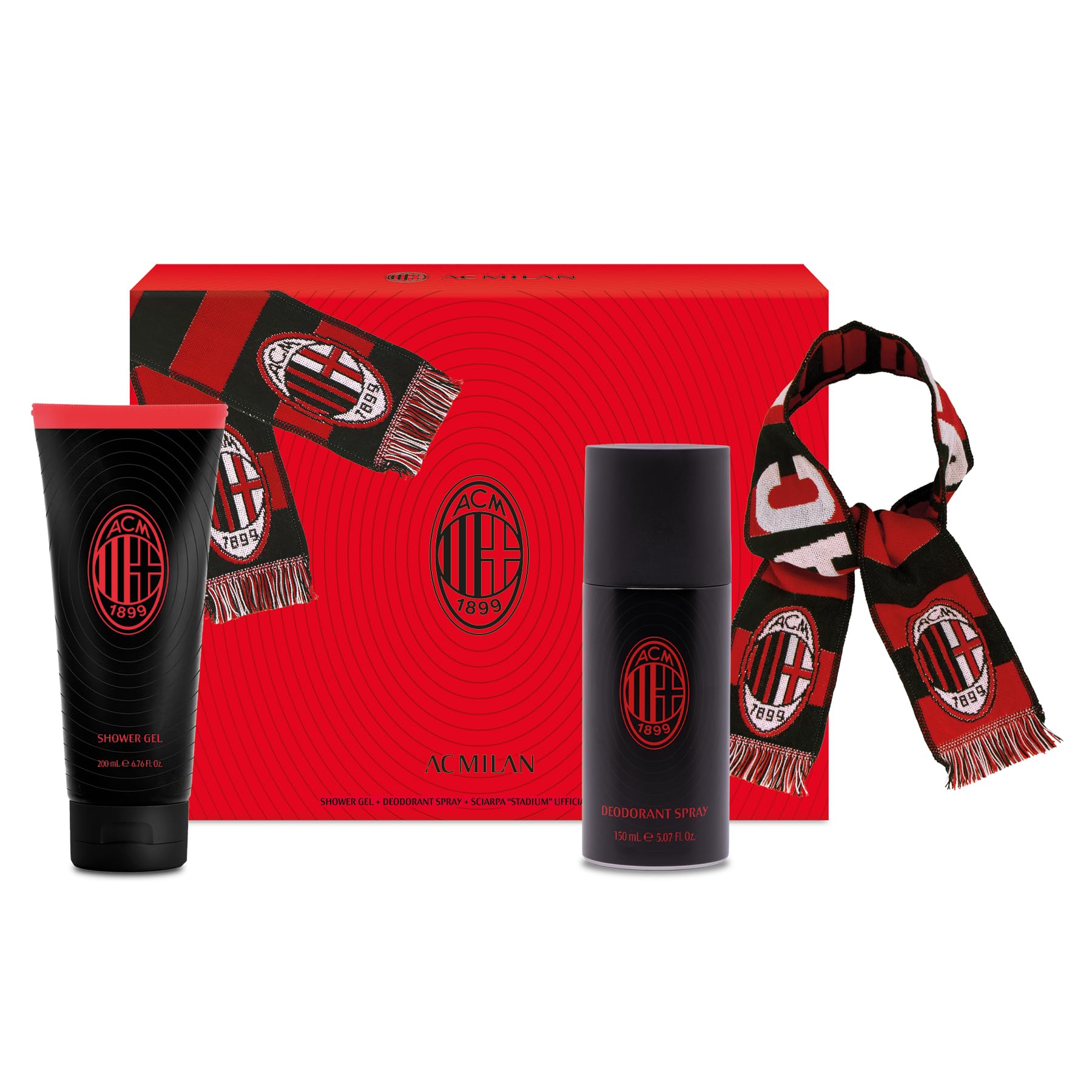MILAN | Confezione Regalo Uomo, Deodorante 150ml + Docciaschiuma 200ml + Sciarpa