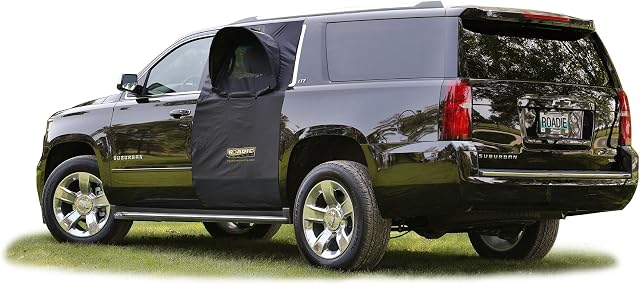 Roadie - La tente de fenêtre OVERNIGHTER™ pour SUV avec écran anti-insectes et auvent rétractable. Idéale pour le camping dans un SUV. (Breveté)