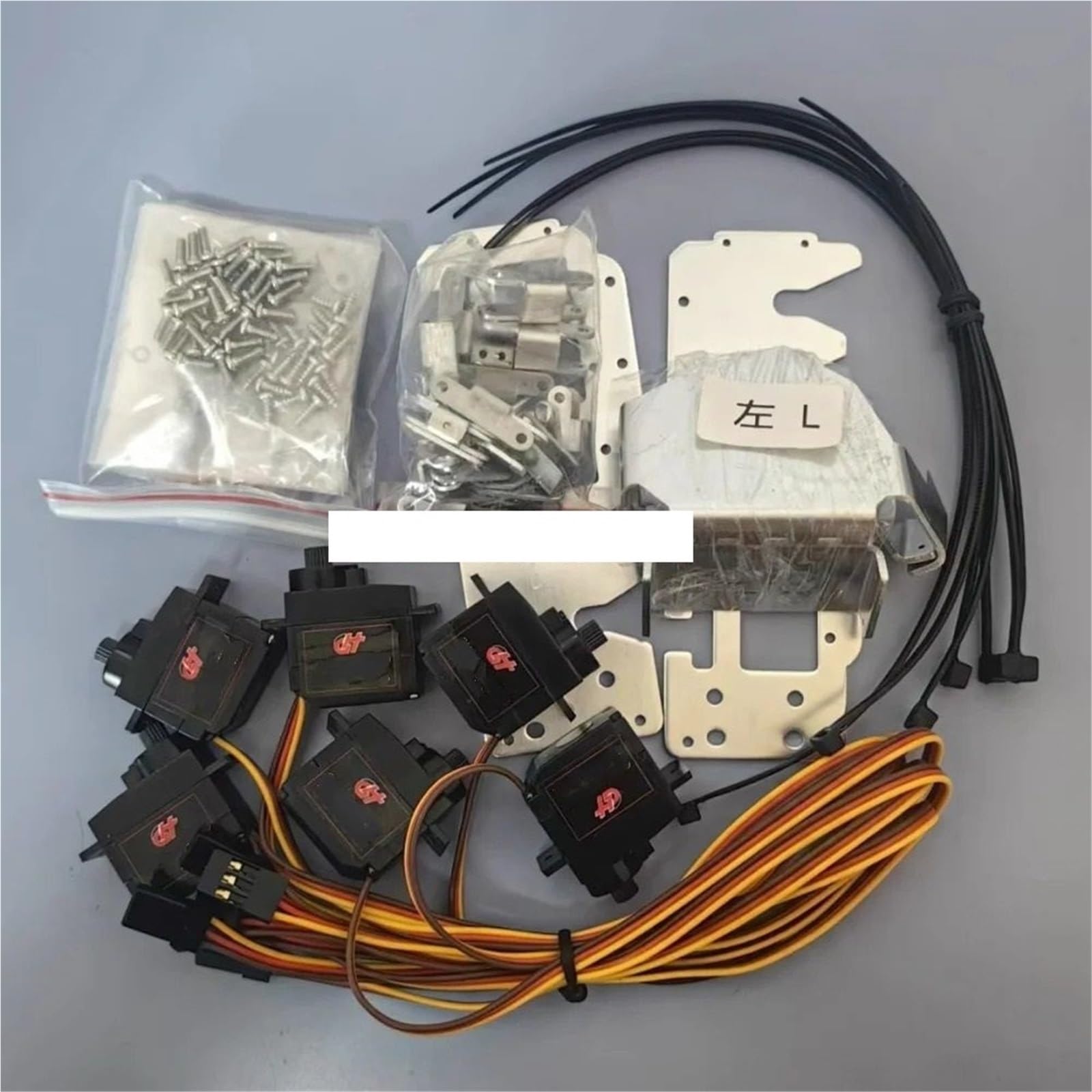 5 DOF Mini metalowy robot ręczny niezależny palec bioniczny mechaniczny palec humanoidalny robot chwytak niezmontowany zestaw zabawek DIY(Blue left hand)