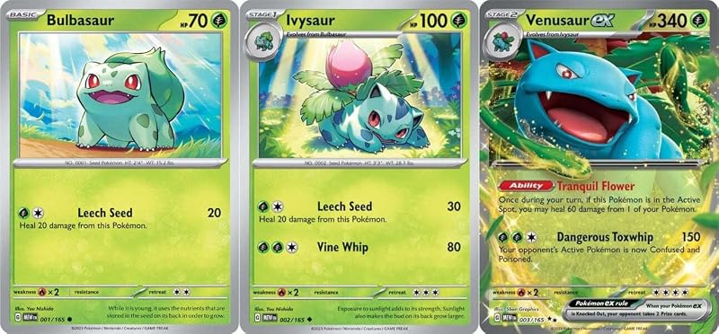 Venusaur ex 003/165 - Pokemon 151 - Double Rare - Evolution 3 Card Set - Charmander Charmeleon