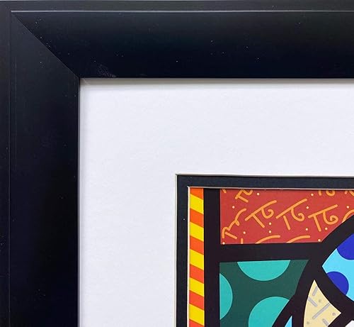Miniatura 3 de Gallerygems Romero Britto FRANCES (metálico) Impresión de arte pop enmarcado recién personalizada, 17.5 x 17.5 pulgadas