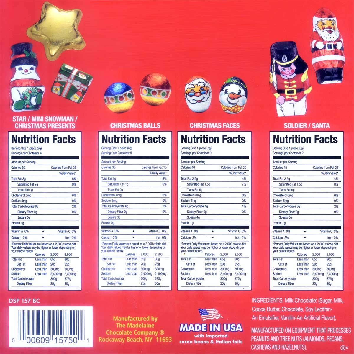 Madelaine Chocolates Santa's Workshop Christmas Countdown Advent Calendar, Filled With (6 oz - 170 g) Solid Premium Milk Chocolate (1 Pack)
