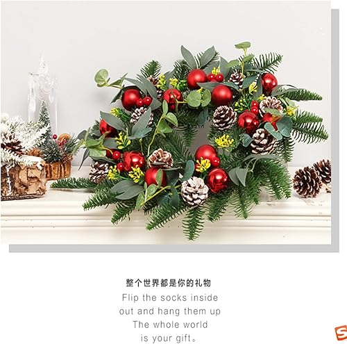 Miniatura 7 de Corona de eucalipto artificial de 16 pulgadas para primavera y verano, corona grande de hojas verdes para celebración de festivales, puerta