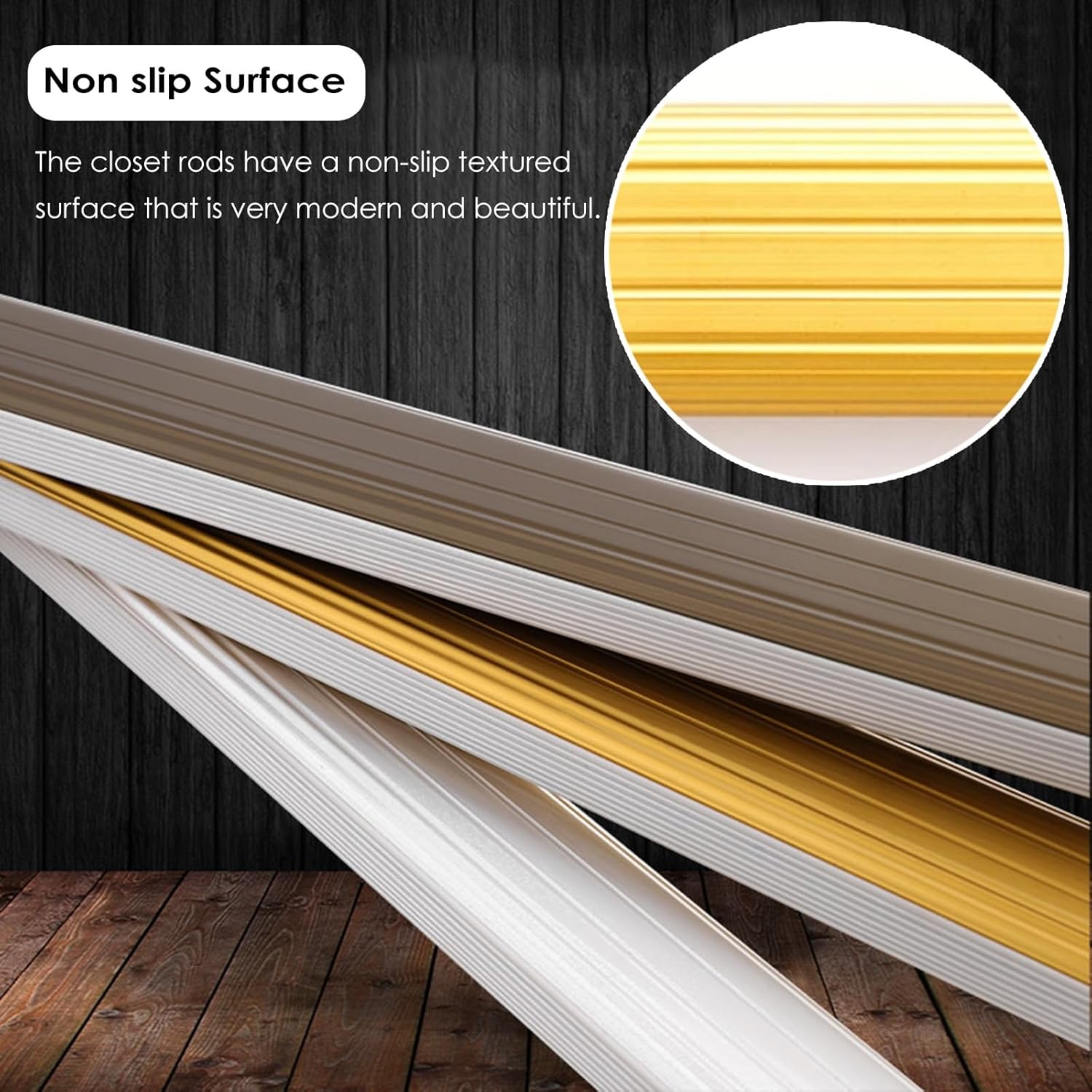 Wardrobe Closet Rod, Wardrobe Poles for Hanging Clothes, Sturdy Closet Rods Holders Metal Support Shelves Rail Black Brown 20 31 40 47 55 63 Inches Wide, Cabinets Organizer Hanger Tube(Brown,100CM/39.