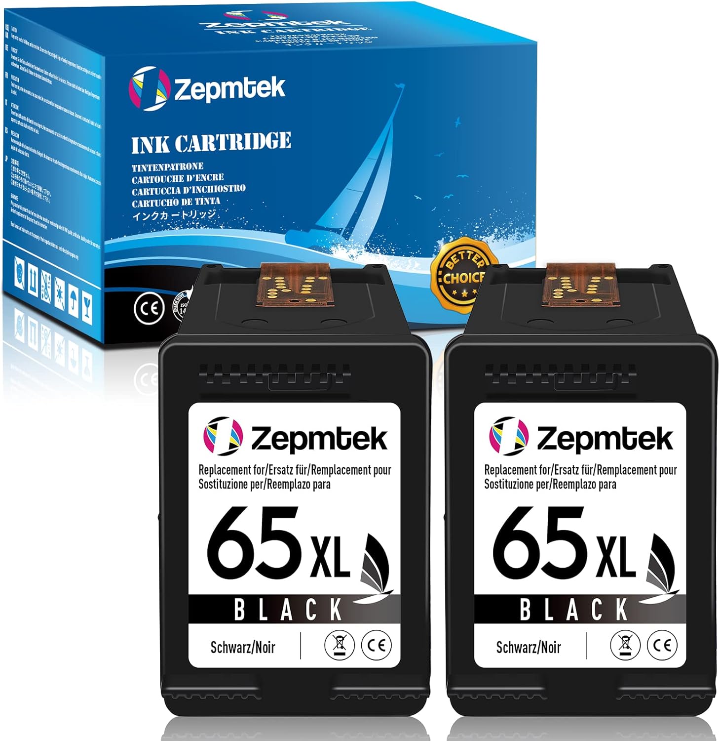 ZepmTek Remanufactured Ink Cartridge Replacement for HP 65XL 65 XL Used with Envy 5052 5055 5070 5000 5012 5010 5030 5014 DeskJet 2600 2622 2652 3722 3755 3752 2635 2636 2655 AMP 120 Printer (2 Black) ZepmTek Remanufactured Ink Cartridge Replacement for HP 65XL 65 XL Used with Envy 5052 5055 5070 5000 5012 5010 5030 5014 DeskJet 2600 2622 2652 3722 3755 3752 2635 2636 2655 AMP 120 Printer (2 Black)