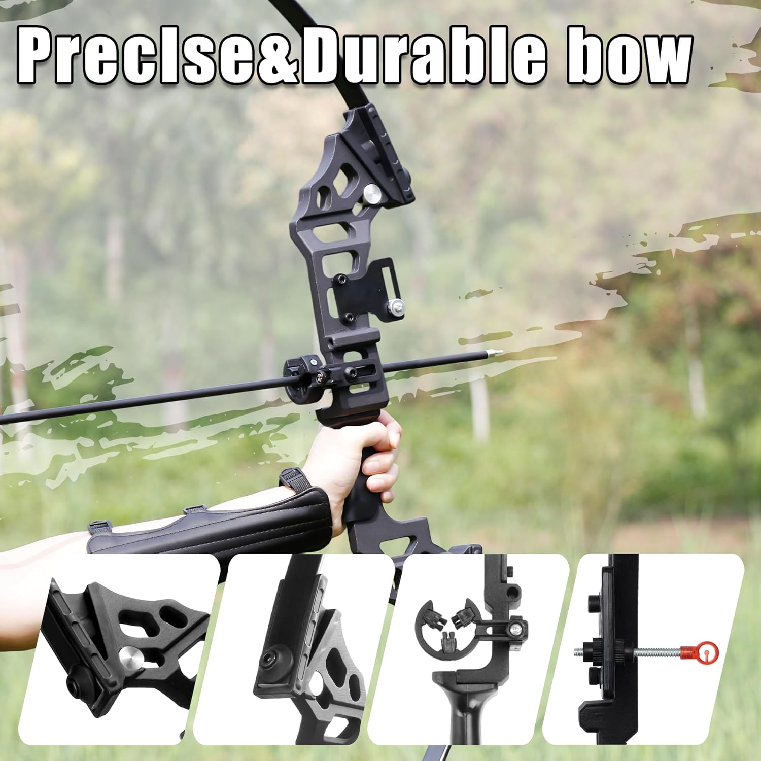 30/40lbs Recurve Bow & Arrow Set for Adults, Right-Handed Takedown Bow with Carbon Arrows, Hunting & Archery Practice Kit for Outdoor Target‌