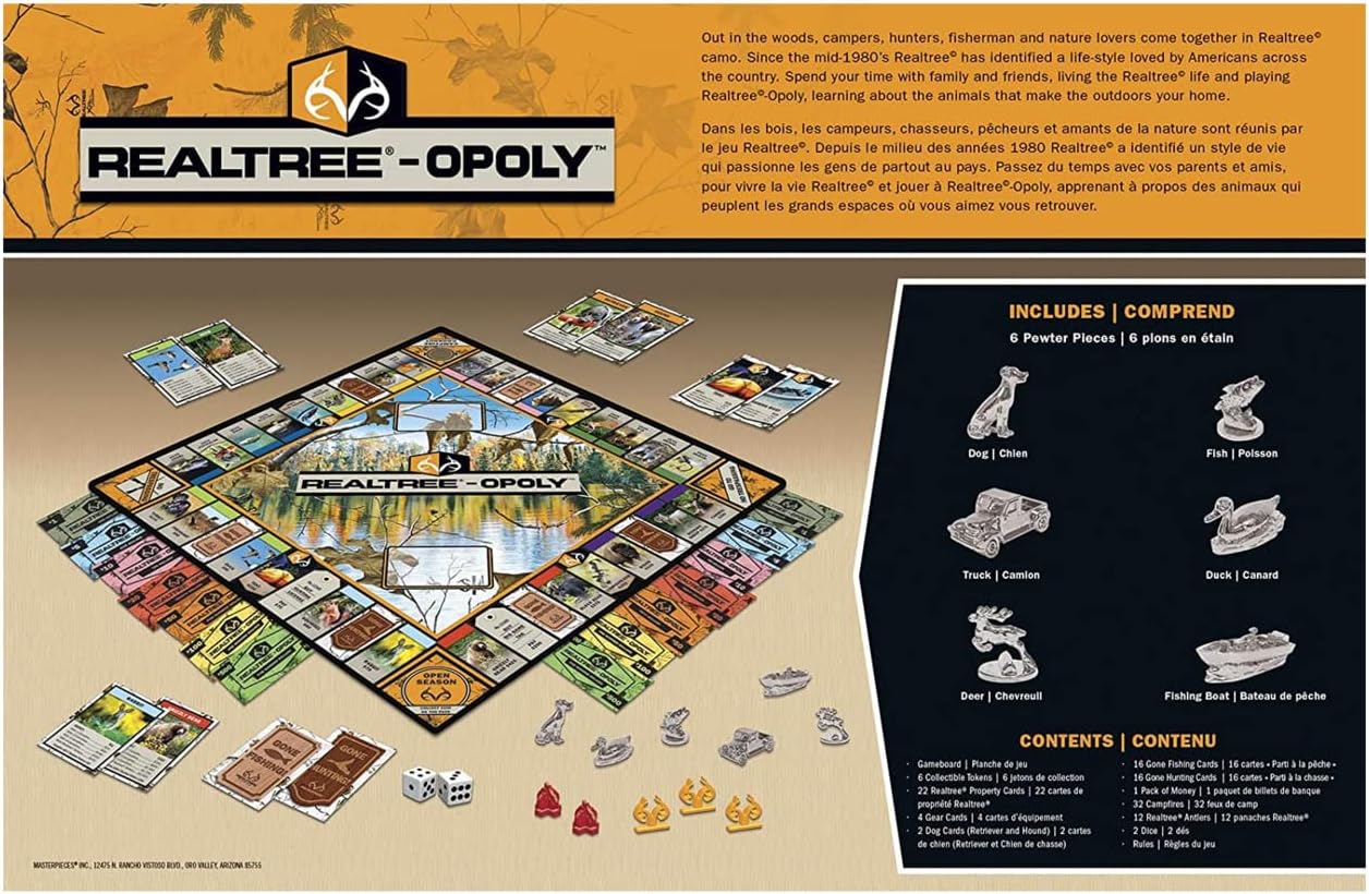 MasterPieces Opoly Board Games - Realtree Opoly - Officially Licensed Board Games for Adults, Kids, & Family