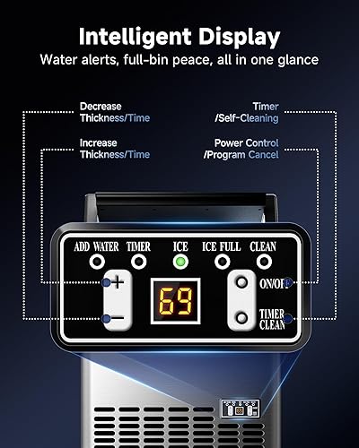 Miniatura 4 de Máquina de hielo comercial, 100 libras/día, 45 cubos en 11 minutos, máquina de hielo debajo del mostrador con almacenamiento de 33 libras