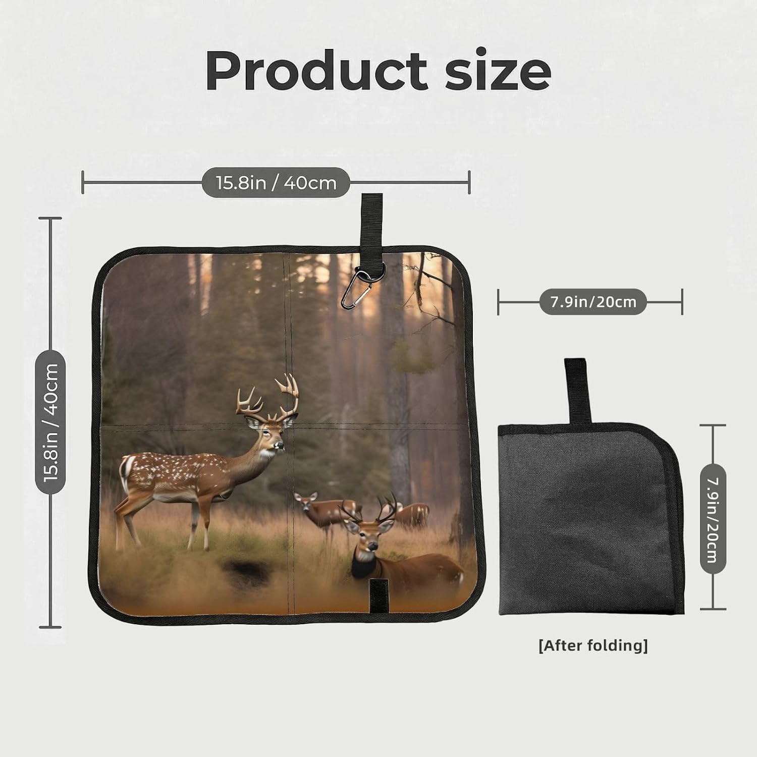Deer Hunting Print Foldable Seat Cushion Portable Chair Pad Lightweight Travel Outdoor Seating