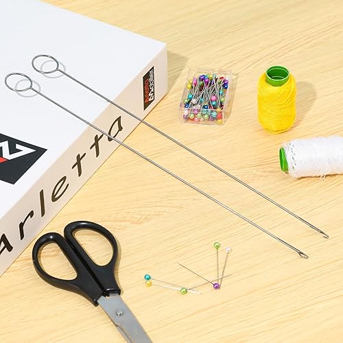 Miniatura 8 de Loop Turner - Herramienta de costura, juego de 4 piezas, ganchos de aguja con pestillo para tiras de tubo de tela, bricolaje (10.4 pulgadas)