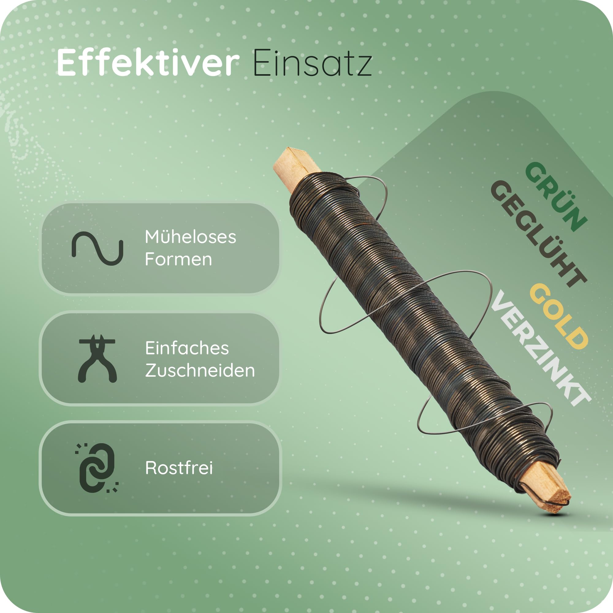 Novatool 50 x drut owijany I rozgrzany I 0,65 mm I drut do majsterkowania I drut do majsterkowania drut do majsterkowania drut do kwiatów drut do wiązania drut giętki drut skręcany ze stali nierdzewnej igły do kwiatów