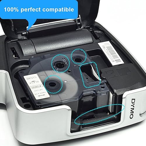 Miniatura 2 de Paquete de 2 cartuchos de etiquetado compatibles con Dymo D1 Tape 45807, negro sobre rojo, compatible con LabelManager 350D 400 500TS (34 pulgadas