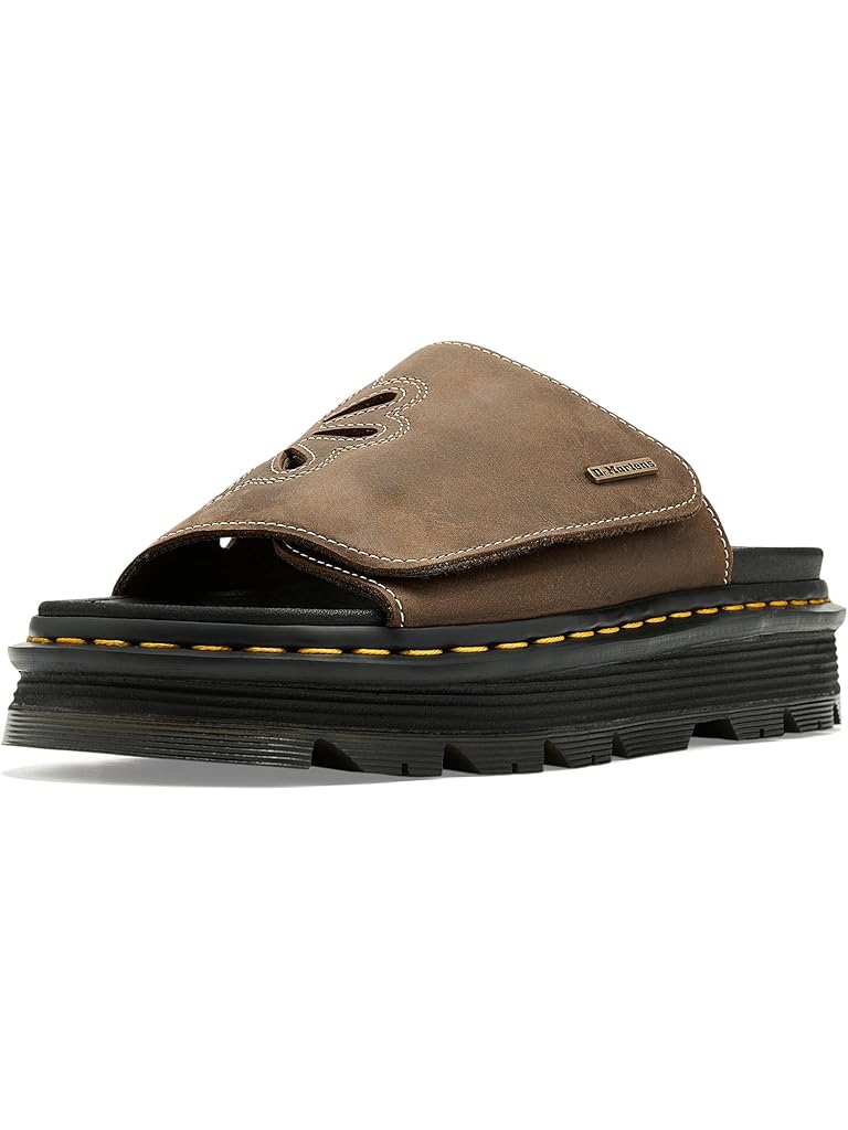 Brown Dr. Martens Zebzag Flower Slides