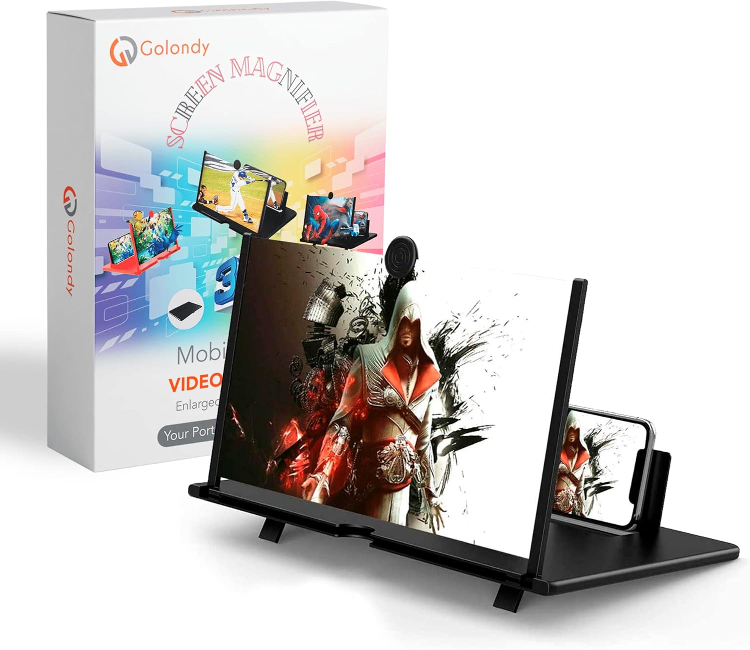 16" Golondy Screen Magnifier for Cell PhonePhone Screen Magnifier, Durable 3D