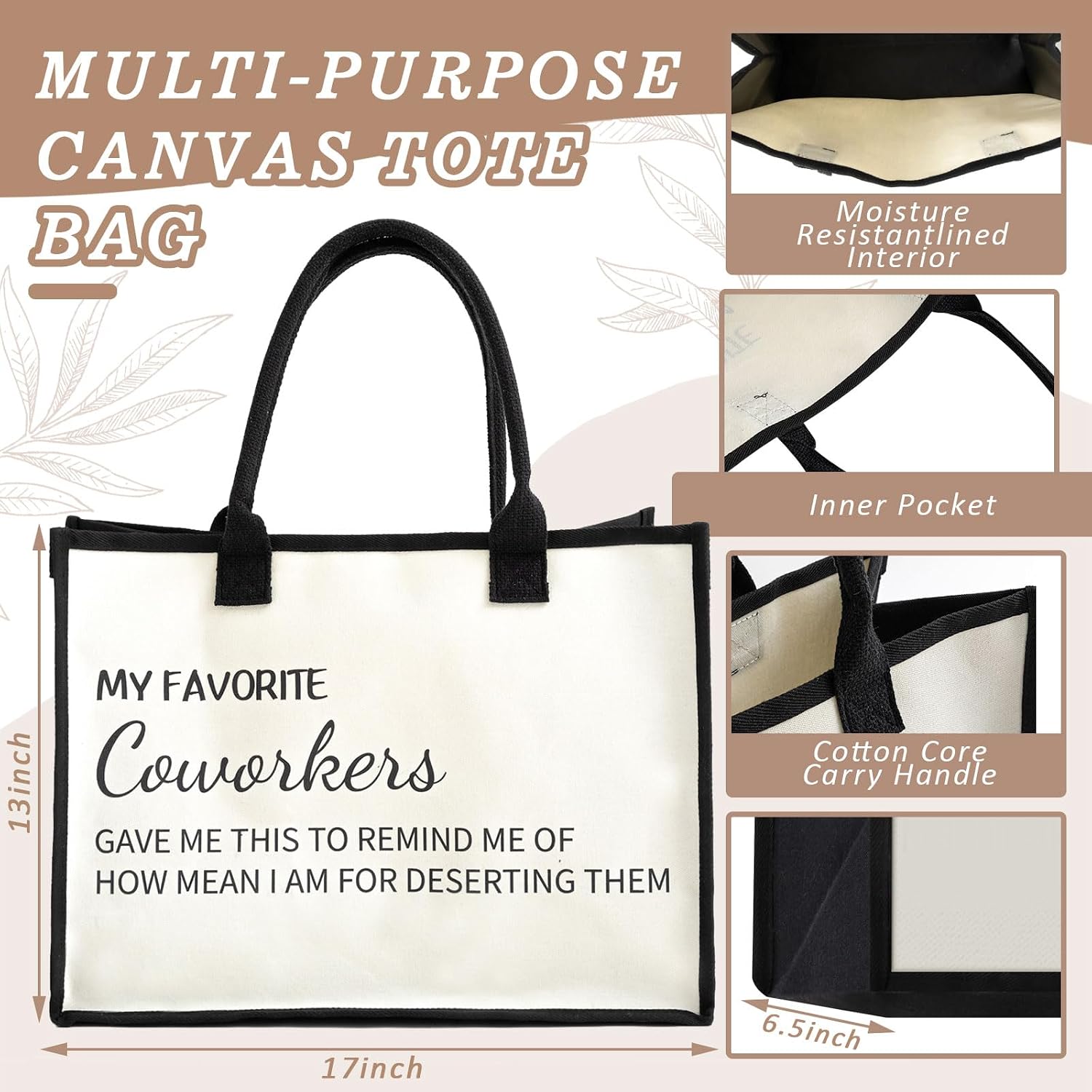 Retirement Gifts for Women Going Away Gift Tote Bag for Coworkers image 4