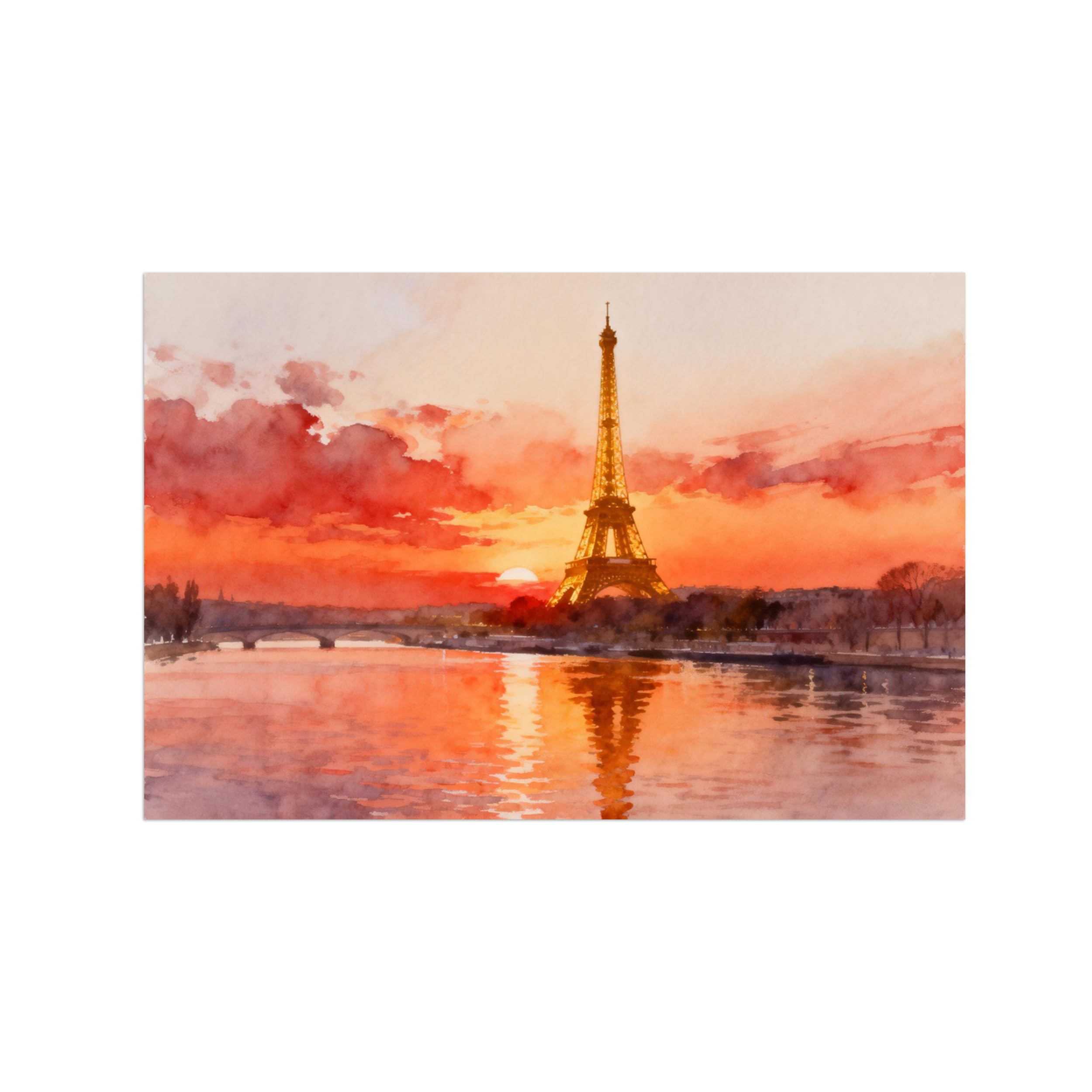 Eiffel Tower Sunset Landscape Canvas Wall Art Print Painting 60x90cm Unframed