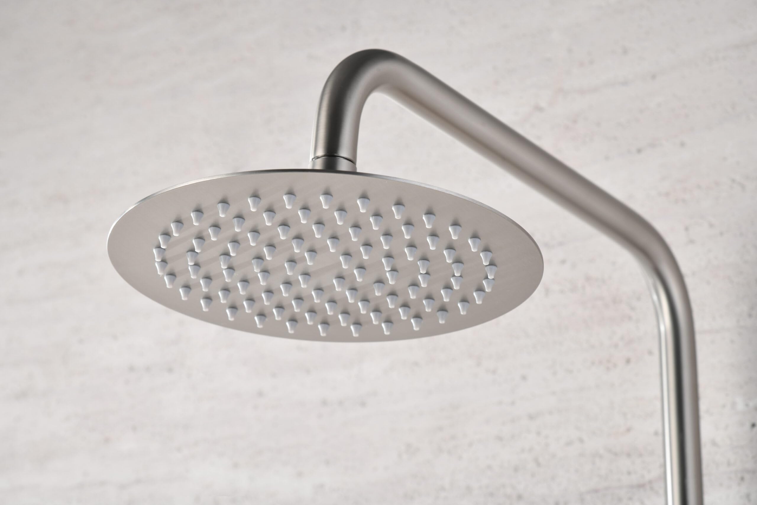 MICE Thermostatische Duschsäule, Badstange mit Thermostatarmatur aus Edelstahl und Messing, Badarmatur (gebürstetes Nickel)