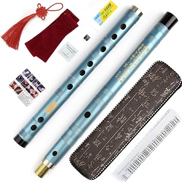 Dizi Bitter Bamboo Flute for Beginners with Free Membrane & Glue & Protector Set Traditional Chinese Instrument D Key