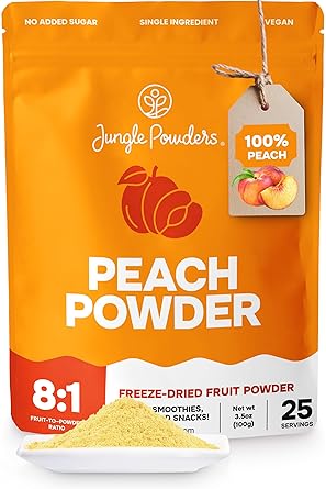 Jungle Powders Freeze Dried Peach Powder 3.5 Ounce Bag Powdered