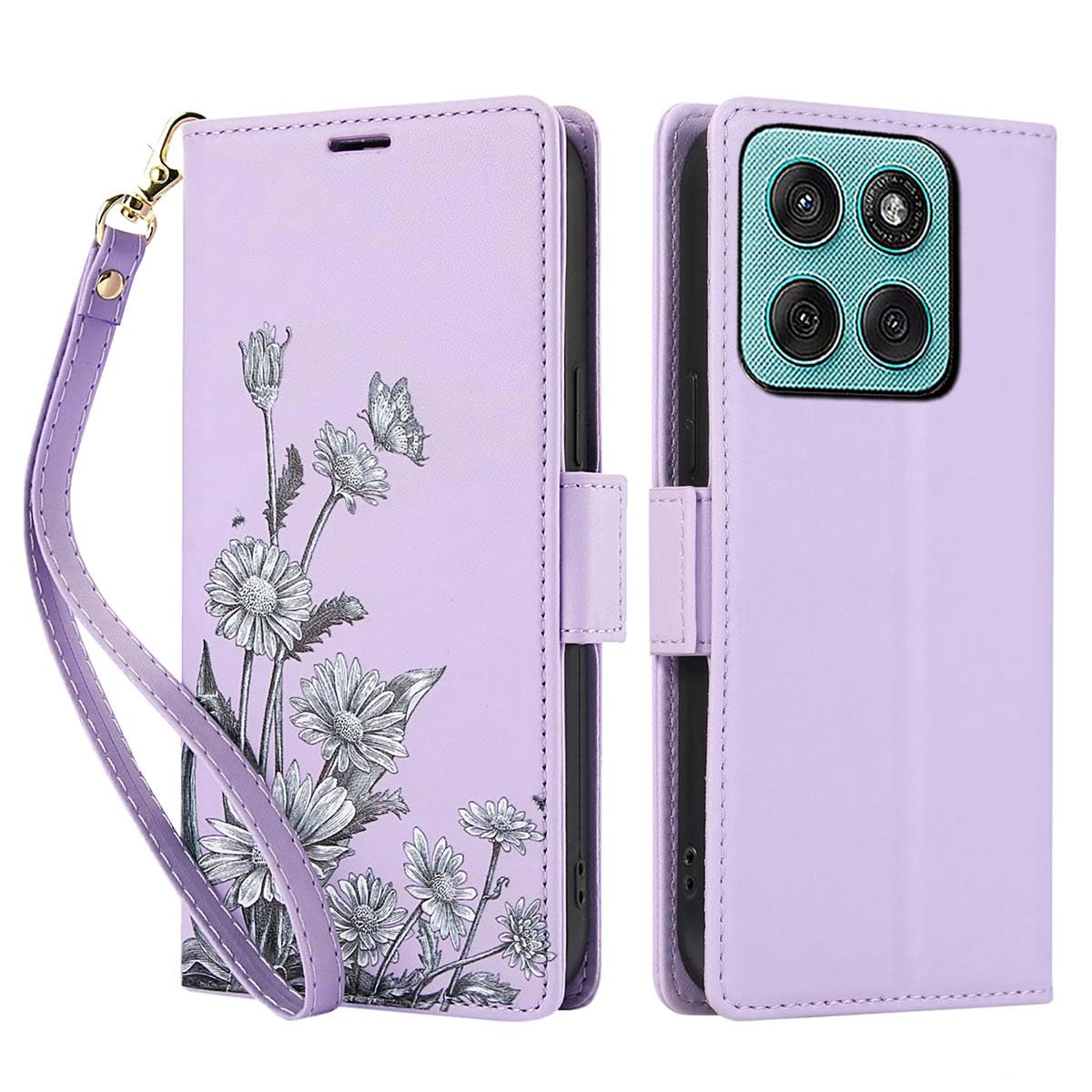 Fertuo Cover per Motorola Edge 60 Fusion, Custodia Portafoglio a Libro in Pelle Flip Cover con Porta Carte, Chiusura Magnetica [Disegni di Mandala] Case Antiurto per Motorola Edge 60 Pro, Verde