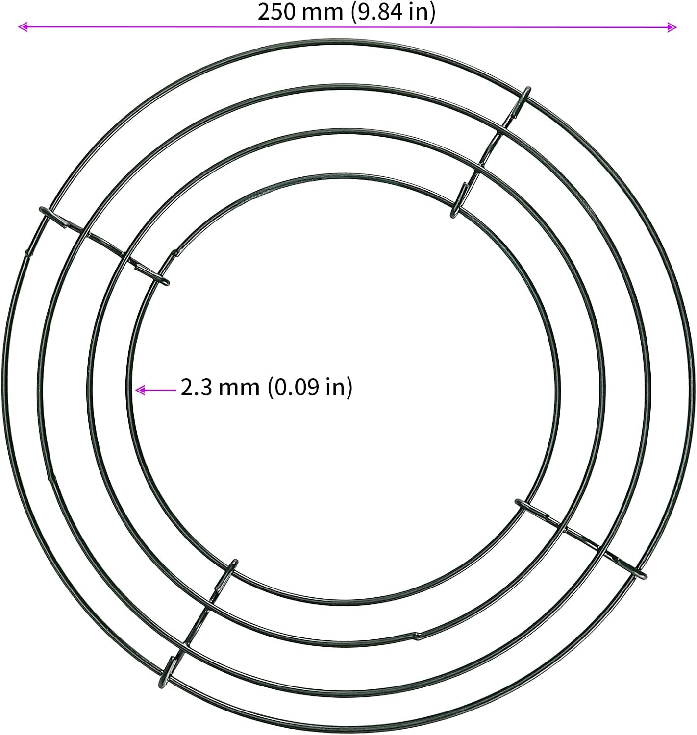 JEUIHAU 15 Pack 10 Inches Round Wire Wreath Frames, Green Metal Floral Wreath Frame, Wire Wreath Rings for Christmas New Year Party Home Decor DIY Crafts Supplies image 2