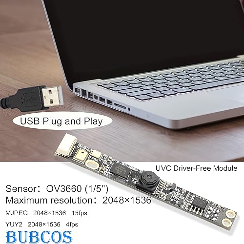 Miniatura 6 de BUBCOS Módulo de cámara USB de 5 megapíxeles, enfoque automático Full HD 2592 x 1944 cámaras web con sensor CMOS OV5640 para Windows Android Linux