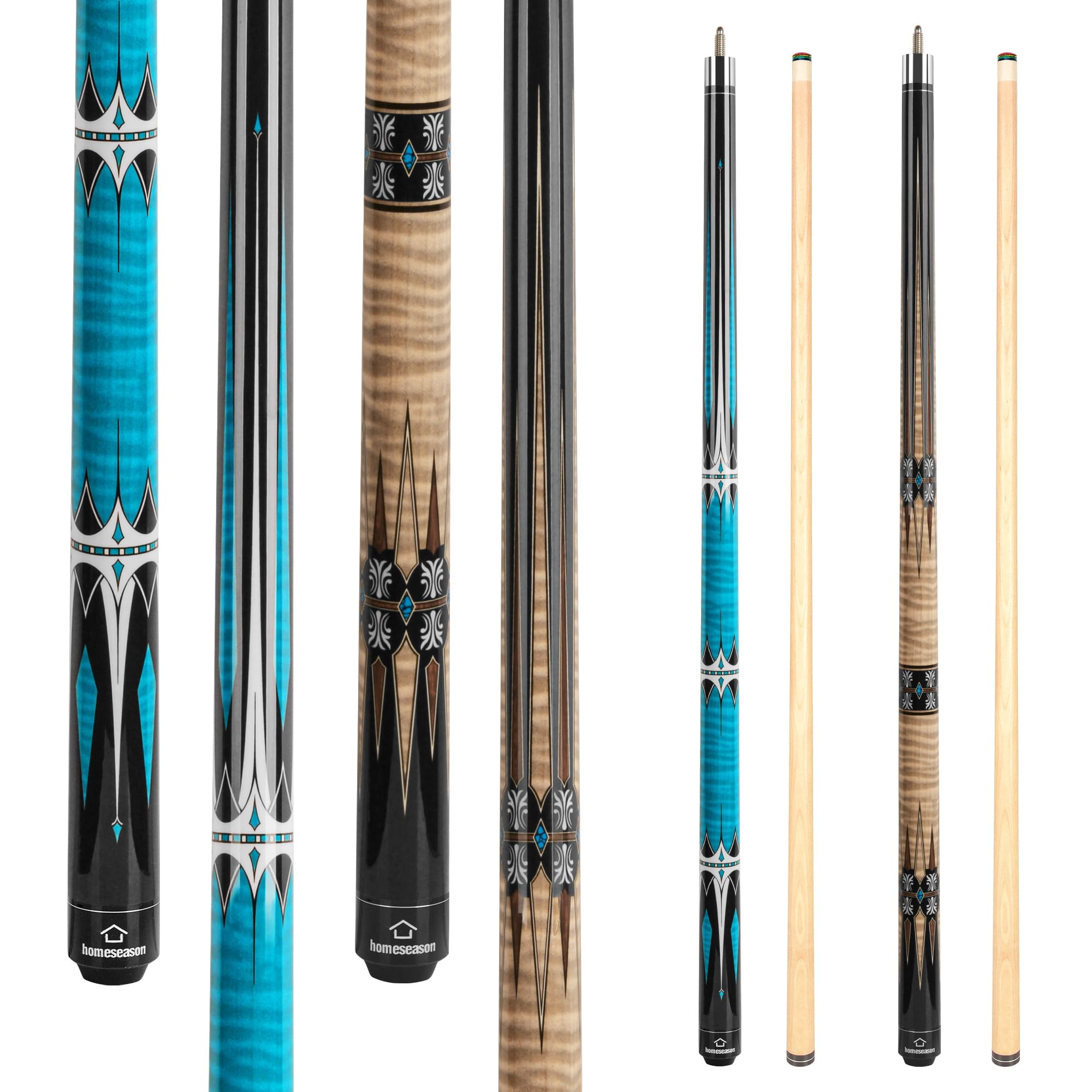 'HomeSeason Pool Cue Stick 57'' Billiard Cue Sticks Professional Low Deflection Pool Sticks'