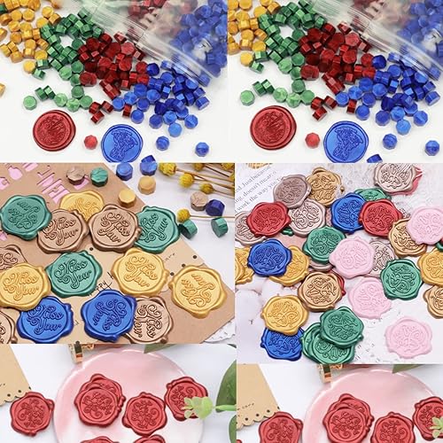 Miniatura 5 de 400 cuentas de sello de cera, cuentas de cera de sellado de oro rosa, cuentas de cera octagonal para sello de cera, invitaciones de boda, envoltura