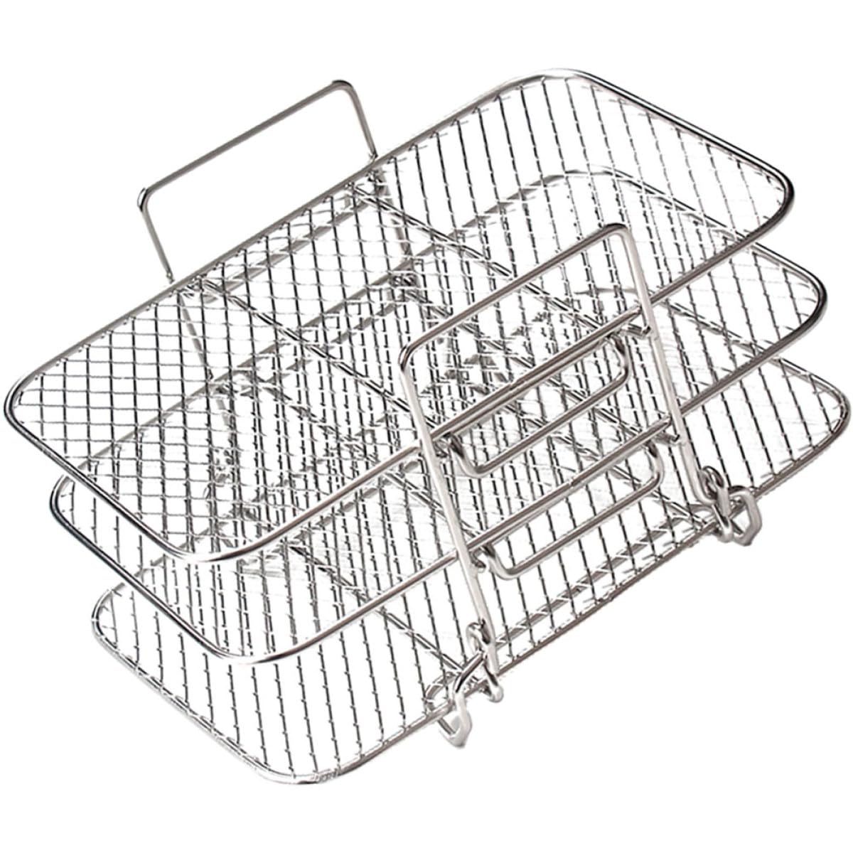 Rejilla para Freidora de Aire de 3 Capas, Acero Inoxidable 304, Soporte Multifuncional para Horno y Deshidratación, Apta para Cocina Saludable y Utensilios Freidora Aire
