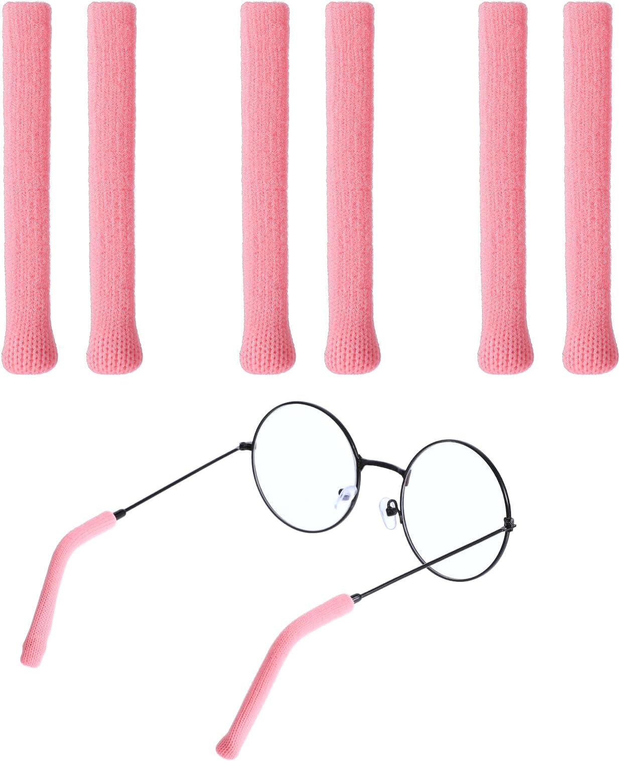 3 Pairs Glasses Ear Cushion Soft Knitting Cotton Fabric Eye Glasses Ear Grippers Anti Slip Holder Grips Temple Tips Sleeve Retainer Ear Pads for Sunglasses Eyewear Slip Preventer