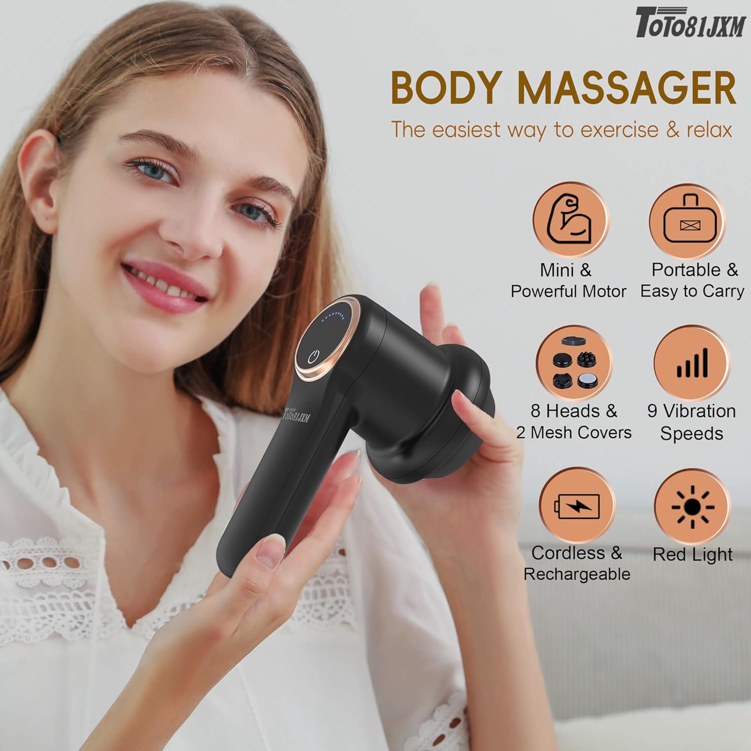 Handheld Cellulite Massager, Body Sculpting Machine, Lymphatic Drainage Device, Lipo Massage Roller for Stomach Belly Butt Arms Legs, Vibrating Massage Home Use Cordless & Mini (Black) - Image 2