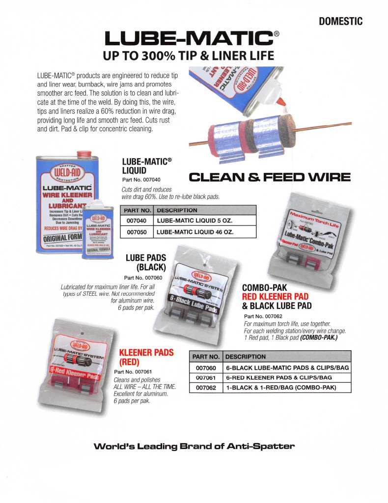 Weld-Aid 007062 Lube-Matic Combo-Paks, One Red Wire Pad/One Black Lube Pad