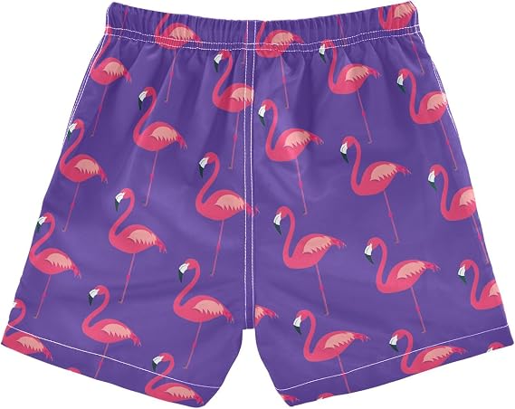 DOMIKING Toddler Boys' Swim Trunks Mesh Lining Swim Shorts for Boys Kids Adjustable Waist