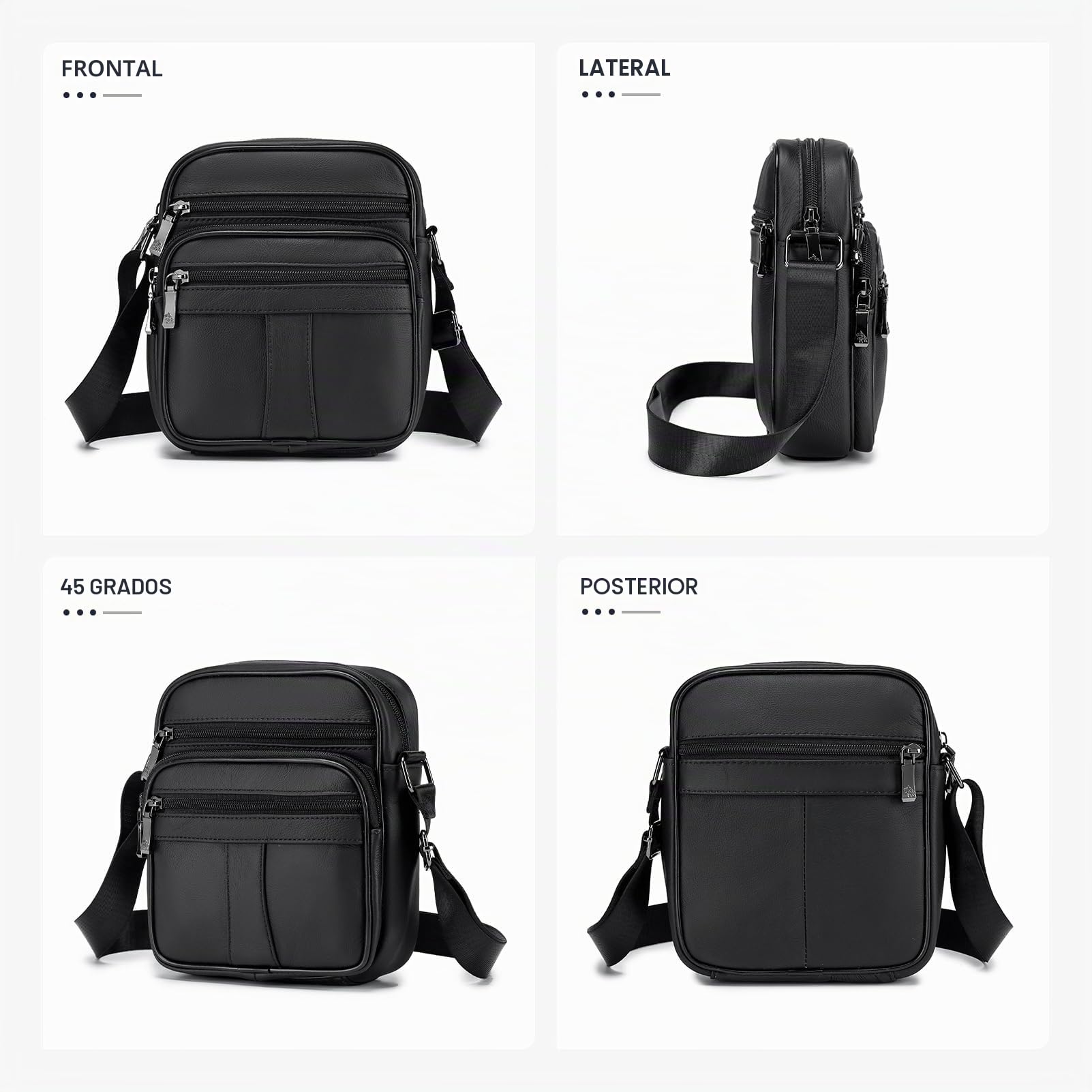 BAGZY Bolso bandolera para hombre, de piel auténtica, pequeño bolso de hombro para hombre, mochilas de negocios, bolsas de mano, bolsas de viaje