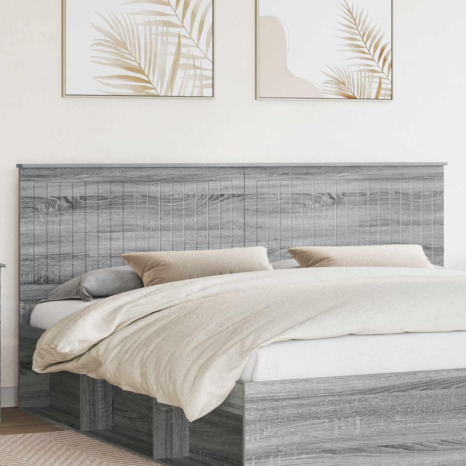 vidaXL Cabecero con cabecera Gris Sonoma 200 cm Madera contrachapada, Accesorios Elegantes para el Dormitorio, Decorativos Modernos, Zona de Descanso Comfy, diseño contemporáneo