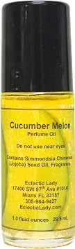 Cucumber Melon Perfume Oil, 0.3 Oz Portable Roll-On Fragrance with Long-Lasting Scent, Delightful Essential Oils and Jojoba Oil for Daily Use