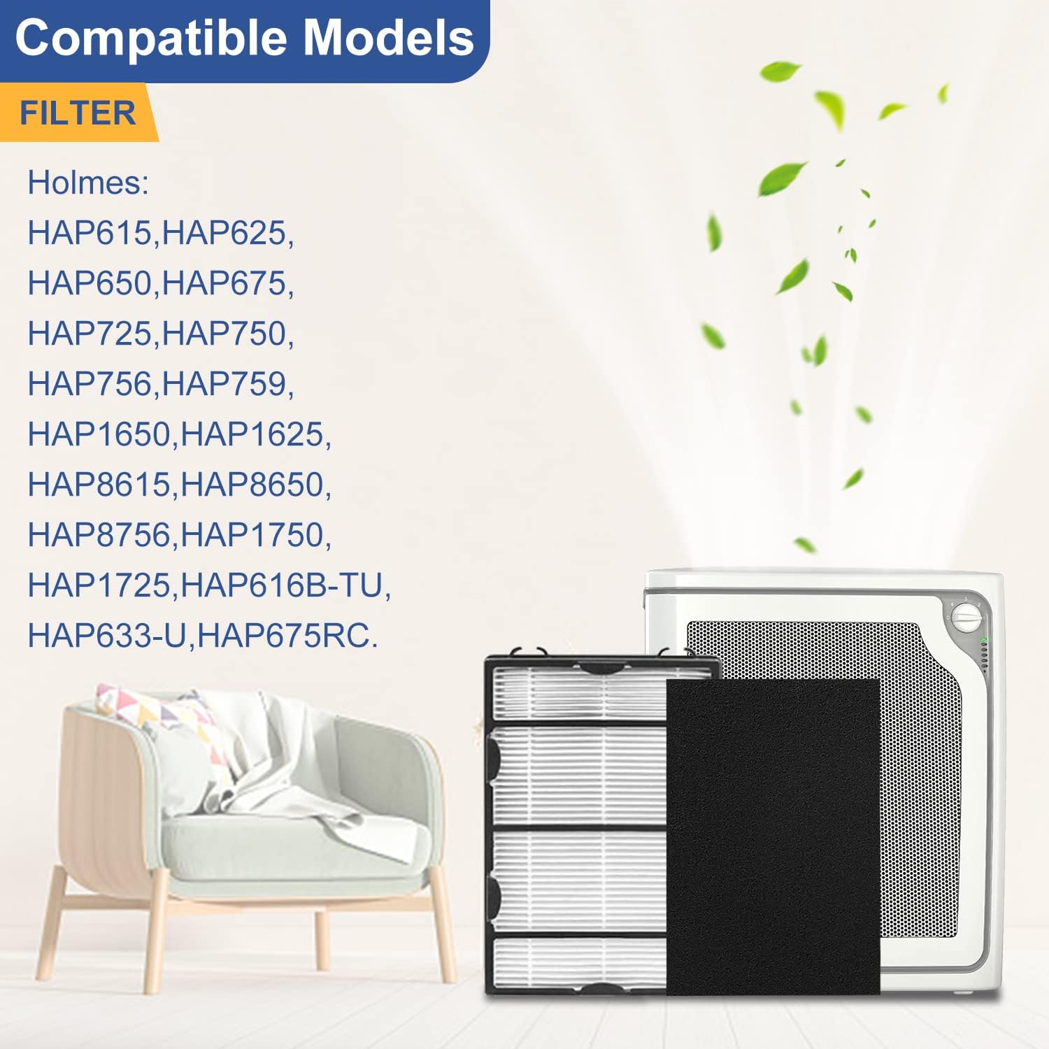 HAPF600 Filter Replacement for Holmes HAPF600 Air Puri-fier, 4 Filter + Carbon Pre-filters, Part HAPF600 HAPF600D HAPF600D-U2 HAP615 HAP625 HAP650 HAP725 HAP750 - Image 4