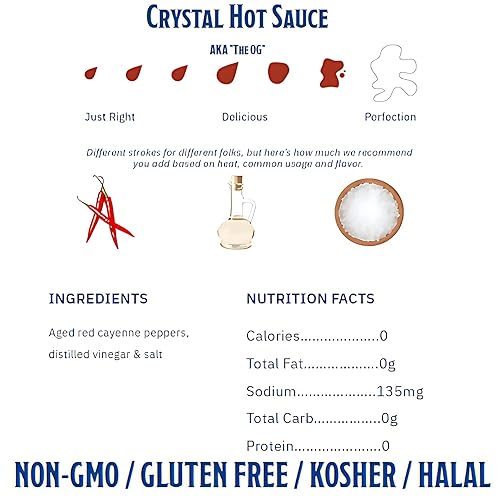 Miniatura 2 de Crystal Salsa picante, original, botella de 12 onzas, paquete de 6, baja en sodio, baja en grasa, totalmente natural, perfecta para condimentar