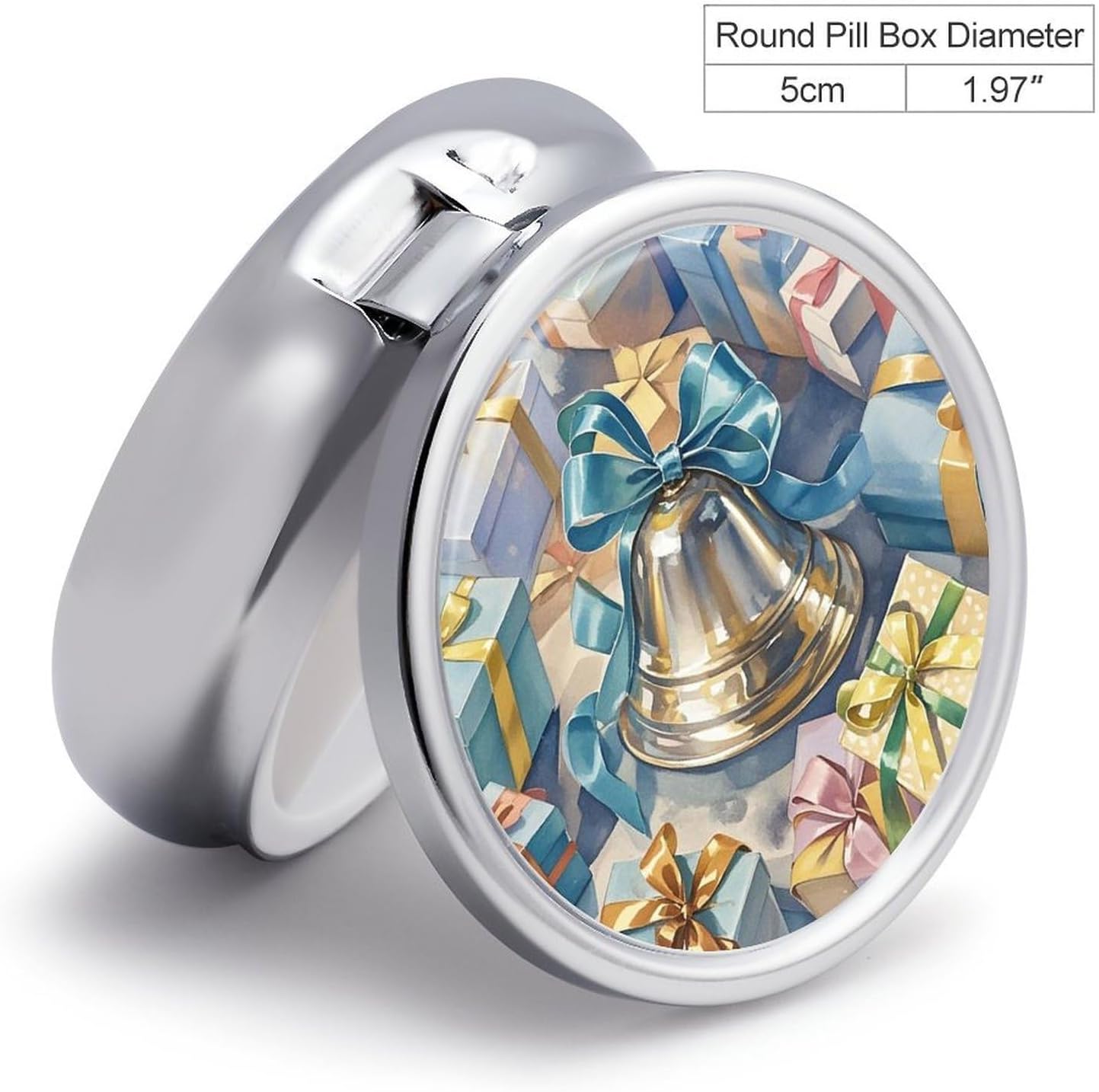 Bell Gift Round Pill Box, Waterproof Medicine Organizer Box image 2