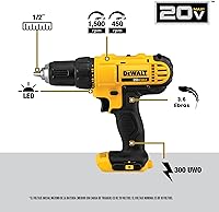 Vista 3 de DEWALT Kit de combo de perforación inalámbrico de 20V MAX, 2-Herramienta (DCK240C2)